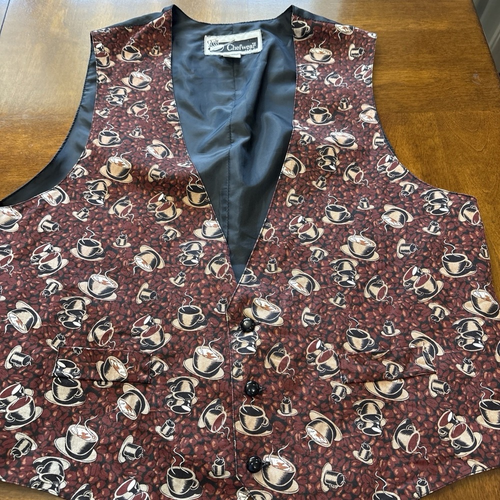 Chefs Wear Men's Vest Coffee Beans And Coffee Cups One Size